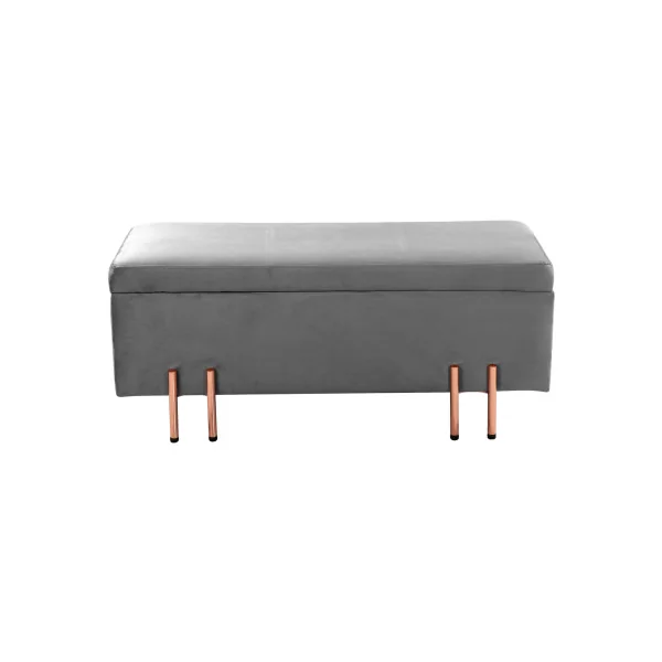 Banc de Rangement 110 x 40 x 42 cm Gris Banc d'Entrée Coffre Rangement