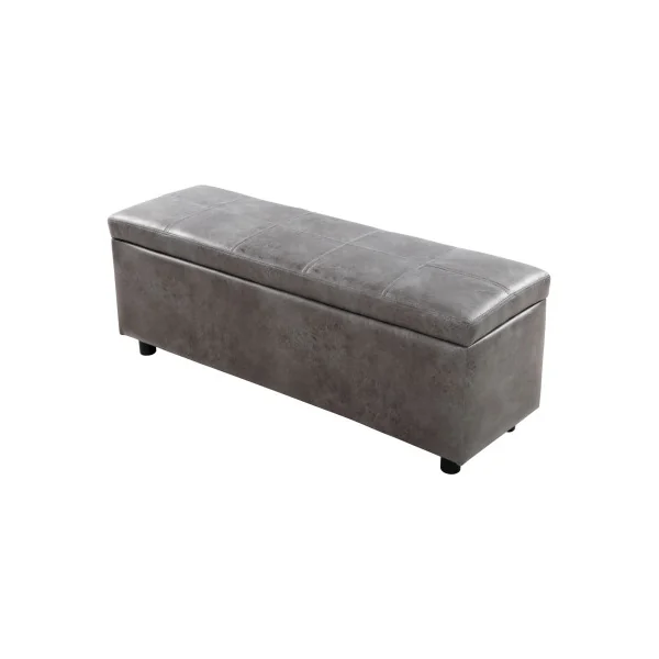 Banc de Rangement 118 x 37 x 43 cm Gris Banc d'Entrée Coffre Rangement