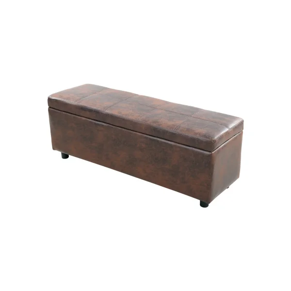 Banc de Rangement 118 x 37 x 43 cm Marron Banc d'Entrée Coffre Rangement