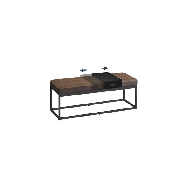Banc d'Entrée en Acier Capacité 300 kg Marron Noisette