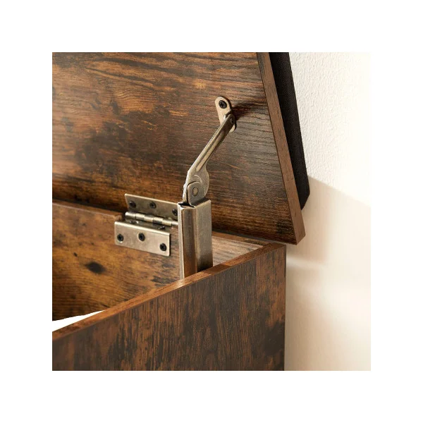 Banc d'Entrée Marron Rustique Coffre de Rangement avec Coussin rembourré