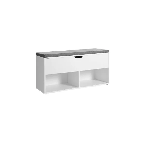 Banc à Chaussures avec Coussin Meuble d'Entrée Rangement Chaussures