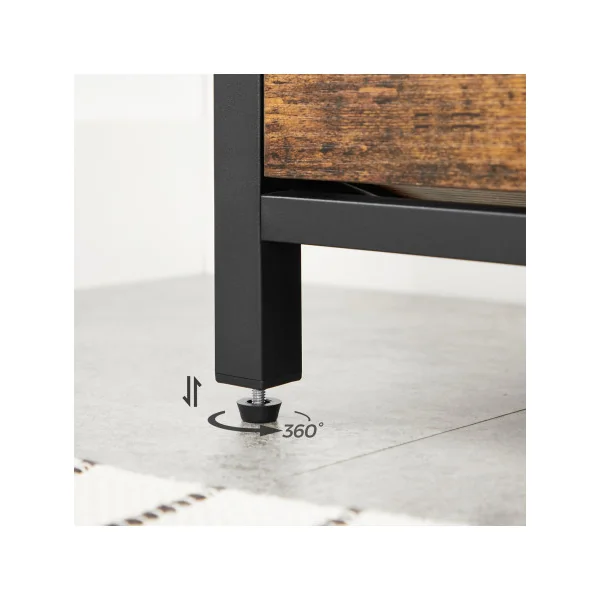 Banc à Chaussures Banquette Meuble à Chaussures d'Entrée Marron Rustique et Noir