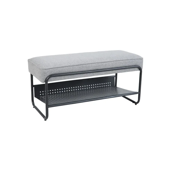 Banc à Chaussures Gris 90 x 37 x 42 cm Banc d'Entrée en Acier Noir
