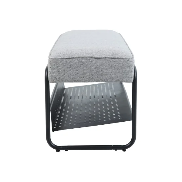 Banc à Chaussures Gris 90 x 37 x 42 cm Banc d'Entrée en Acier Noir