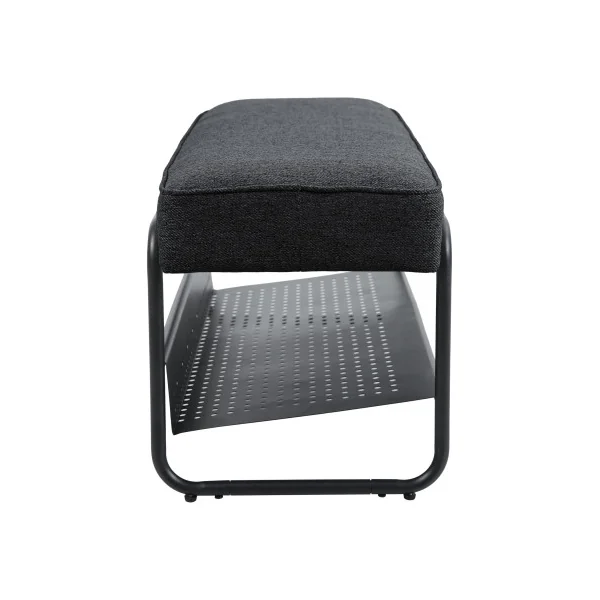 Banc à Chaussures Noir 90 x 37 x 42 cm Banc d'Entrée en Acier Noir