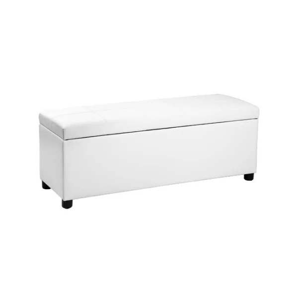 Banquette Coffre Blanc 119x38x45 cm