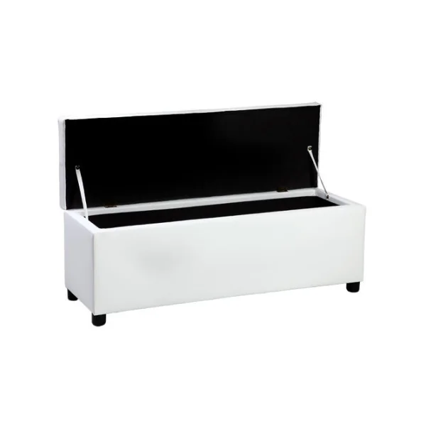 Banquette Coffre Blanc 119x38x45 cm