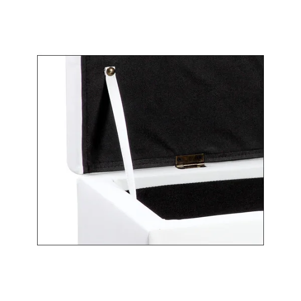 Banquette Coffre Blanc 119x38x45 cm