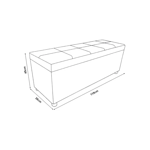 Banquette Coffre Blanc 119x38x45 cm