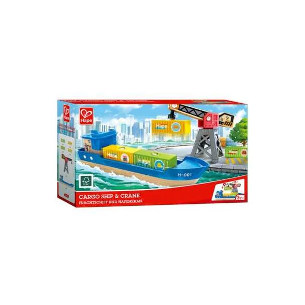 Bateau cargo et grue - Hape