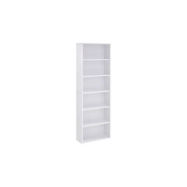 Bibliothèque 6 Niveaux Blanc Étagère de Rangement 6 Etages