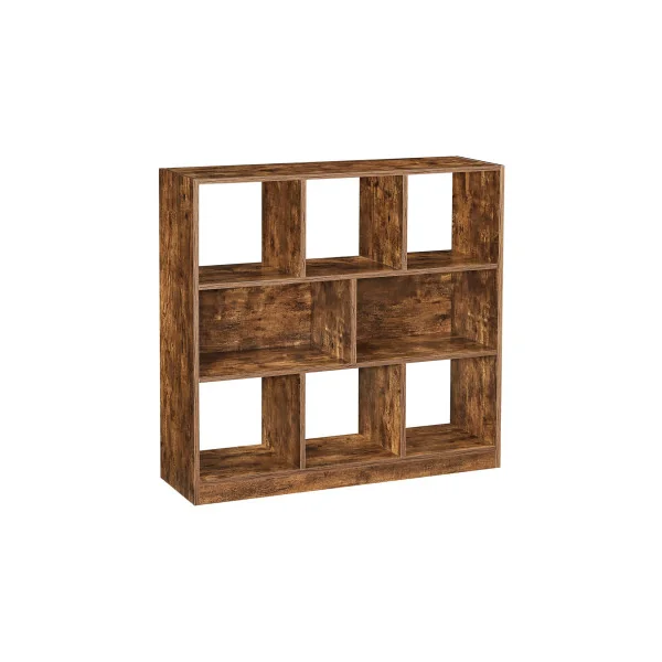 Bibliothèque 8 Casiers M Meuble de Rangement Brun Rustique