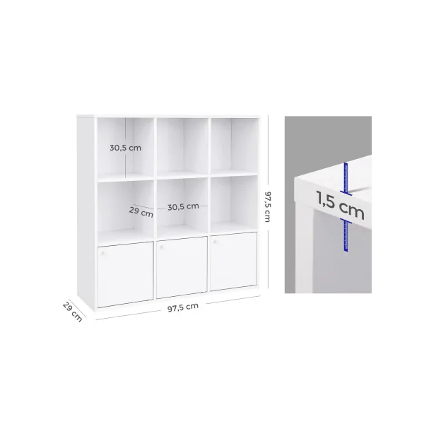 Bibliothèque Avec Placards Étagère de Rangement Livres dvd Armoire à étagères