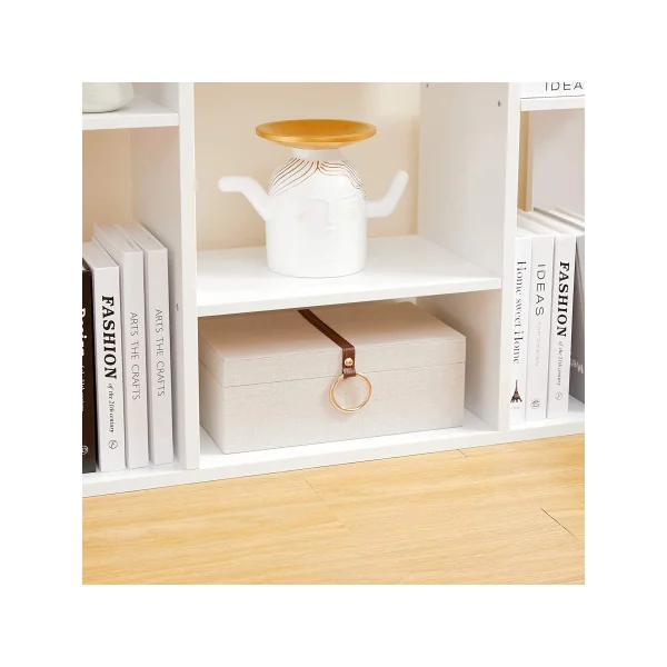 Bibliothèque Blanche Moderne 13 Cases Etagère de Rangement