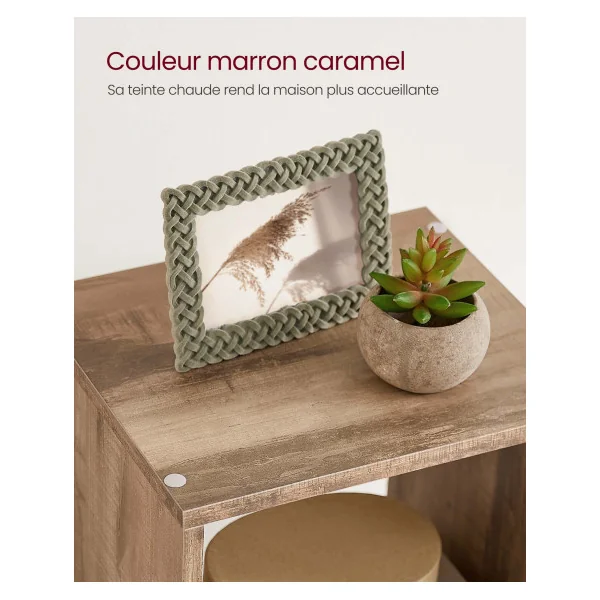 Bibliothèque Brun Rustique 10 Compartiments Meuble de Rangement 10 Cubes Salon Chambre