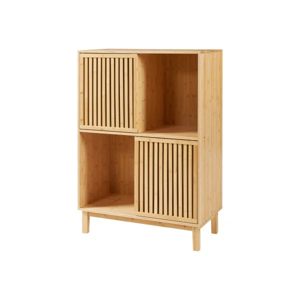Bibliothèque en Bambou 84 x 39 x 120 cm Meuble Rangement Bambou
