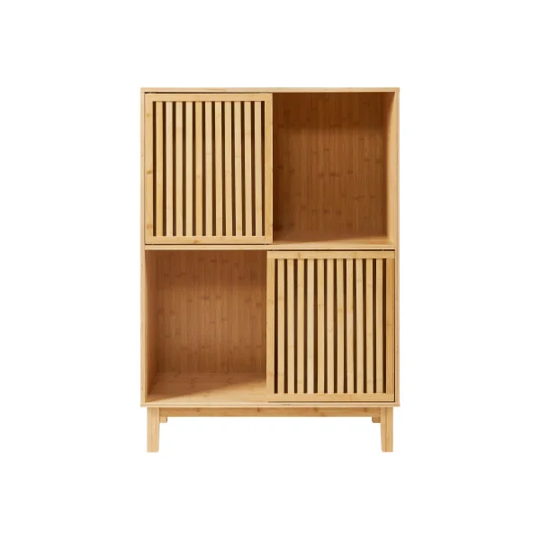Bibliothèque en Bambou 84 x 39 x 120 cm Meuble Rangement Bambou