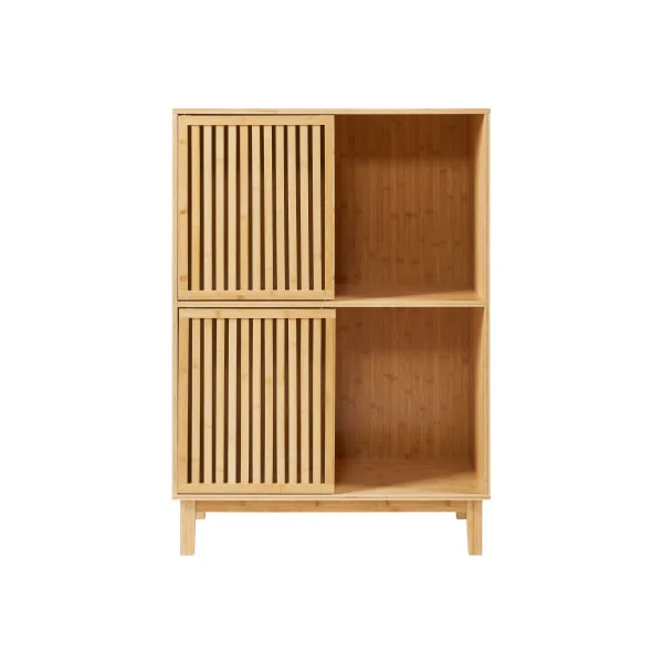 Bibliothèque en Bambou 84 x 39 x 120 cm Meuble Rangement Bambou