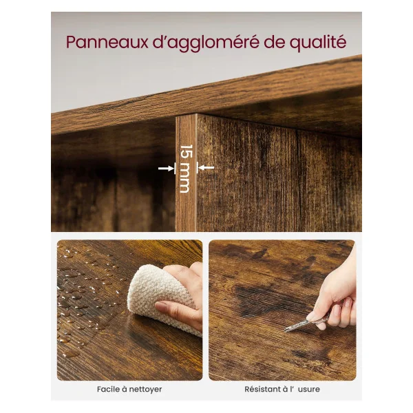 Bibliothèque Escalier Rustique Meuble de Rangement 10 Compartiments