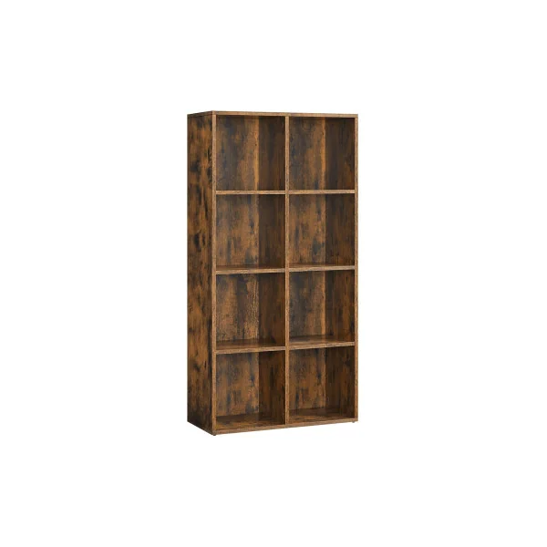 Bibliothèque Marron Vintage 8 Cases Verticale ou Horizontale Meuble de Rangement