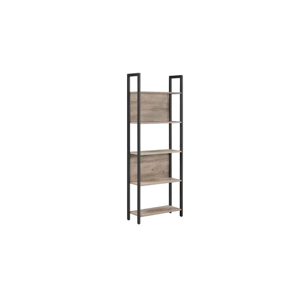 Bibliothèque Étagère Industrielle 5 Niveaux Etagère Rangement Grège Noir