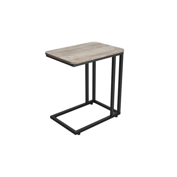 Bout de canapé Industriel Table d’Appoint Grège Noir Mobile