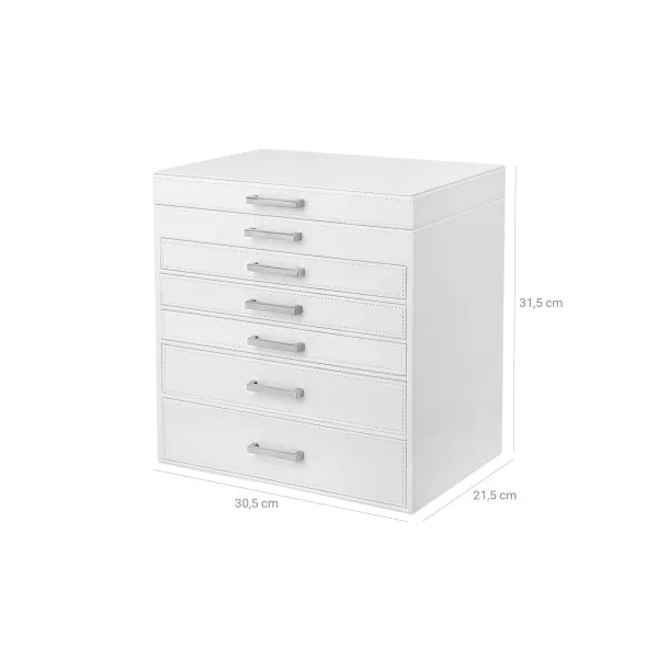 Boîte à Bijoux 6 niveaux Grande Coffret à Bijoux 6 Étages avec Miroir