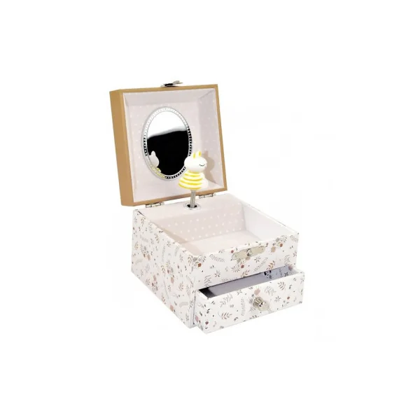 Boîte à bijoux musicale cube Ecureuil dans la Prairie - Trousselier