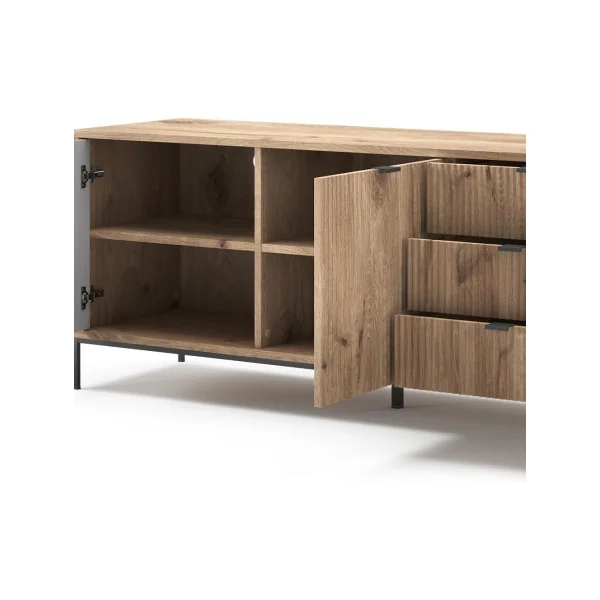 Buffet de Salon Chêne Design Buffet 2 Placards 3 Tiroirs Buffet Moderne