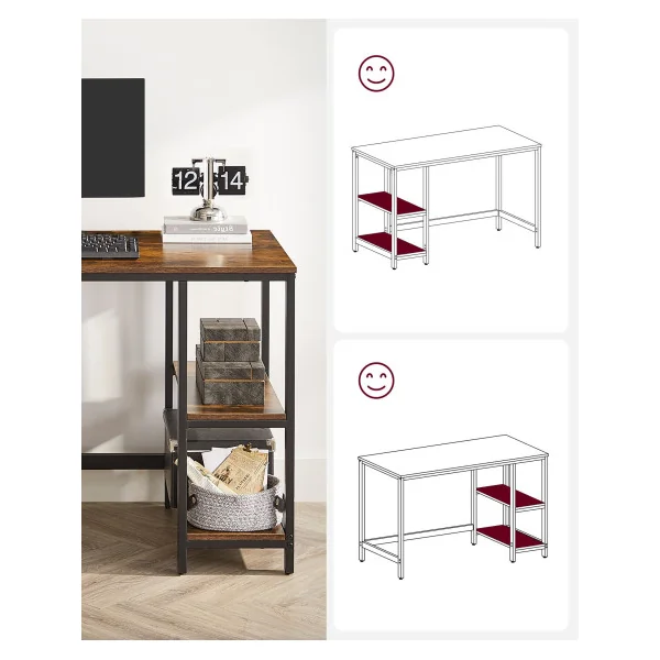 Bureau 120 cm Industriel Bureau Informatique Industriel Table d'ordinateur Structure Acier