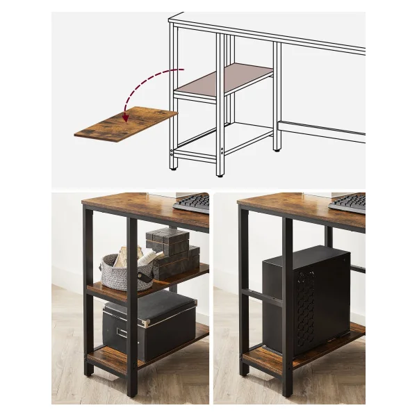 Bureau 120 cm Industriel Bureau Informatique Industriel Table d'ordinateur Structure Acier