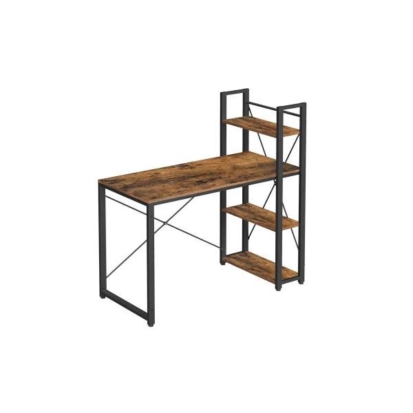 Bureau 120 cm Industriel Bureau Informatique Table d'Ordinateur avec Etagères