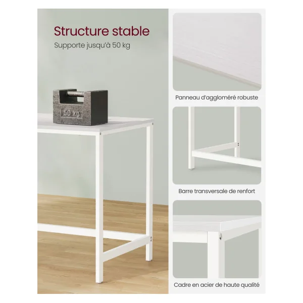 Bureau avec Rangement Moderne Blanc Bureau Informatique Industriel Table d'étude Chambre