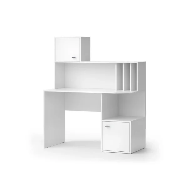 Bureau Blanc 2 Portes avec Rangement Bureau de Travail