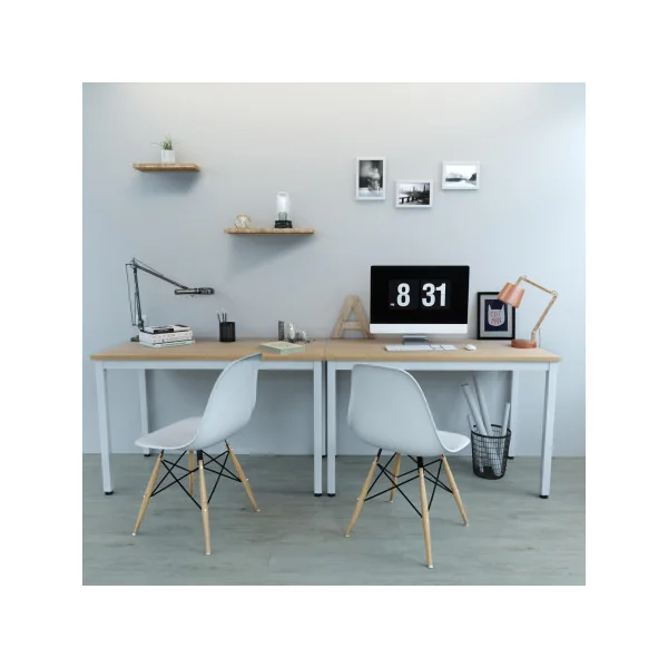 Bureau Blanc de 120x60x76 cm en Bois Table d'étude Bureau Informatique