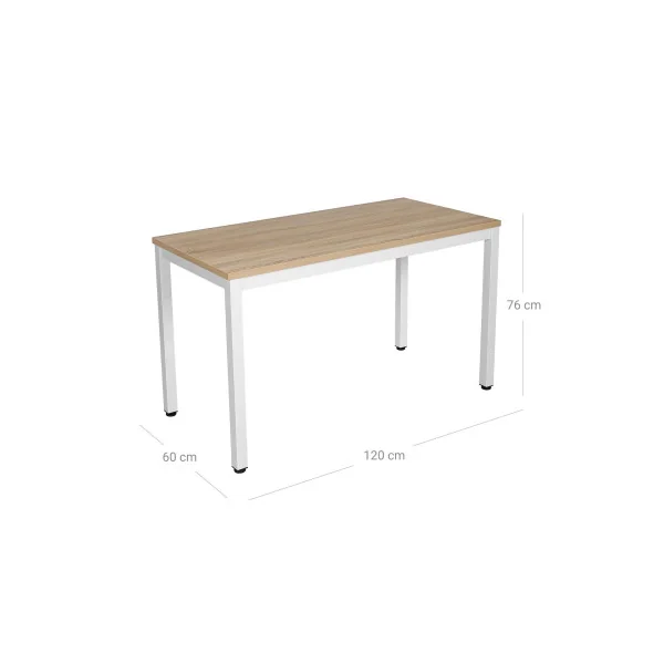 Bureau Blanc de 120x60x76 cm en Bois Table d'étude Bureau Informatique