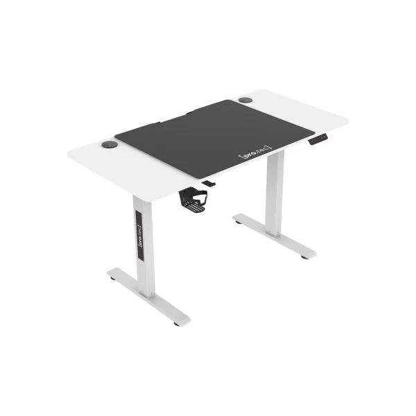 Bureau Electrique Assis Debout Mobile Réglable en Hauteur 120 x 60 cm Blanc