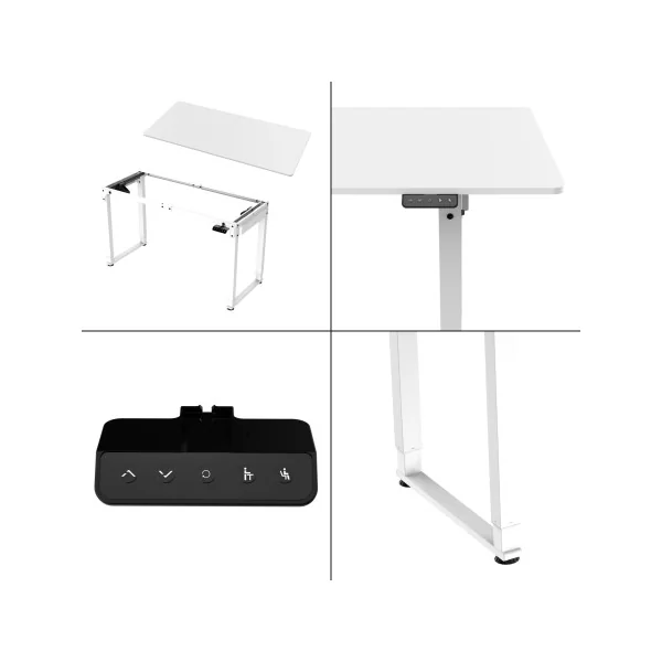 Bureau Electrique Assit Debout Réglable en Hauteur 160 x 75 cm Blanc