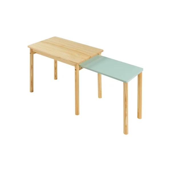 Bureau Extensible Enfant 60 x 38 x 51,5 cm Naturel et Vert Menthe