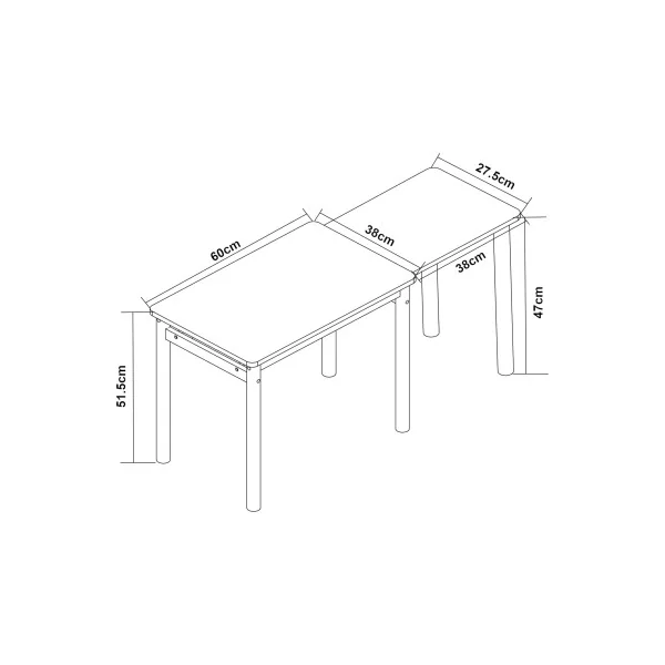Bureau Extensible Enfant 60 x 38 x 51,5 cm Naturel et Vert Menthe