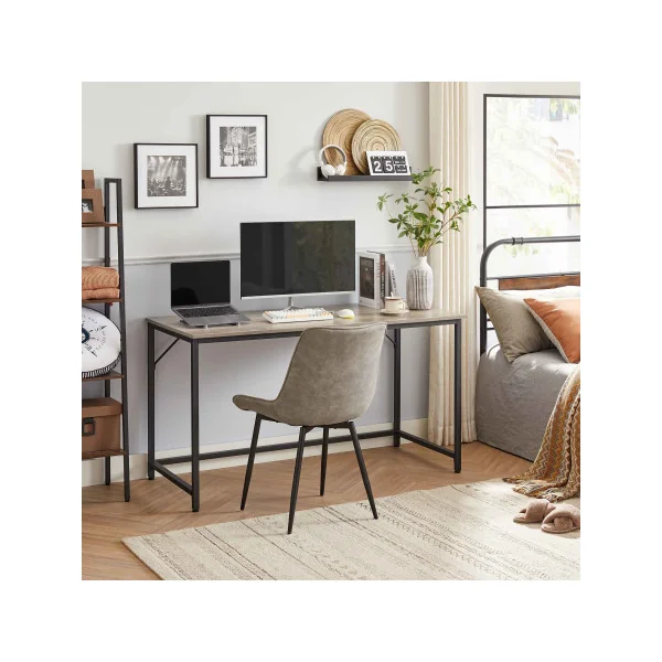 Bureau Industriel 140x60x75 cm Grège Poste de Travail Table de Travail