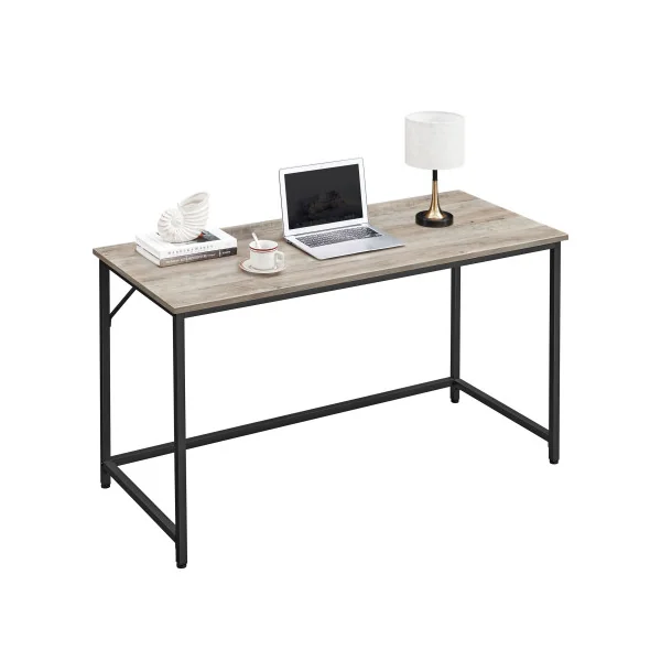 Bureau Industriel 140x60x75 cm Grège Poste de Travail Table de Travail