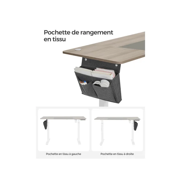 Bureau Évolutif 140x60 cm à Hauteur Ajustable Électrique