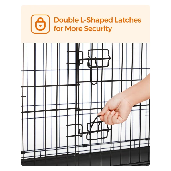 Cage chien 91 x 58 x 64 cm Taille L Cage Pliable et Transportable avec Poignet