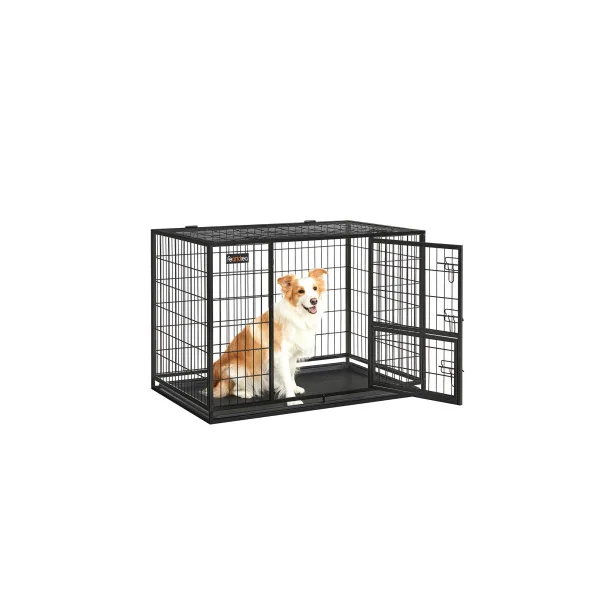 Cage Chien Solide 107 x 70 x 74,9 cm Parc à Chien Double Porte