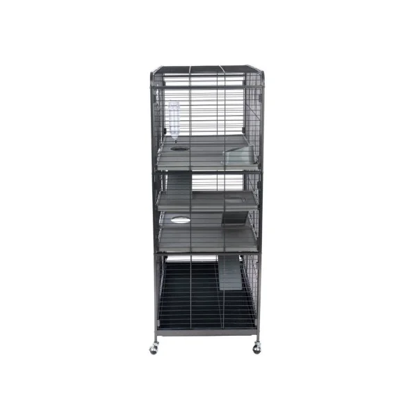 Cage XL Chinchilla Cage Furet Spacieuse Cage Rongeur Anthracite Cage Octodon