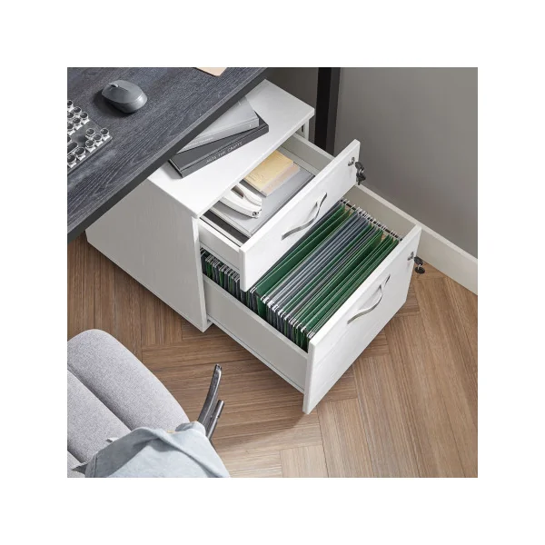 Caisson de Bureau 2 Tiroirs Blanc Caisson de Rangement