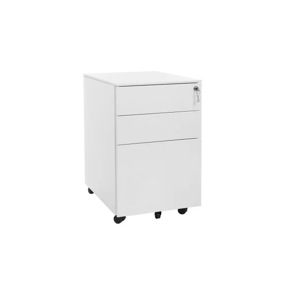Caisson de Bureau 3 Tiroirs Blanc Mobile
