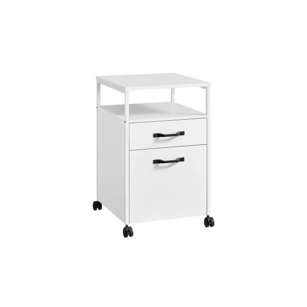 Caisson de Bureau Mobile Blanc 2 Tiroirs Caisson de Rangement